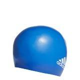 Unisex Silicone Logo Swim Cap, Blue, A901_ONE, large image number 14
