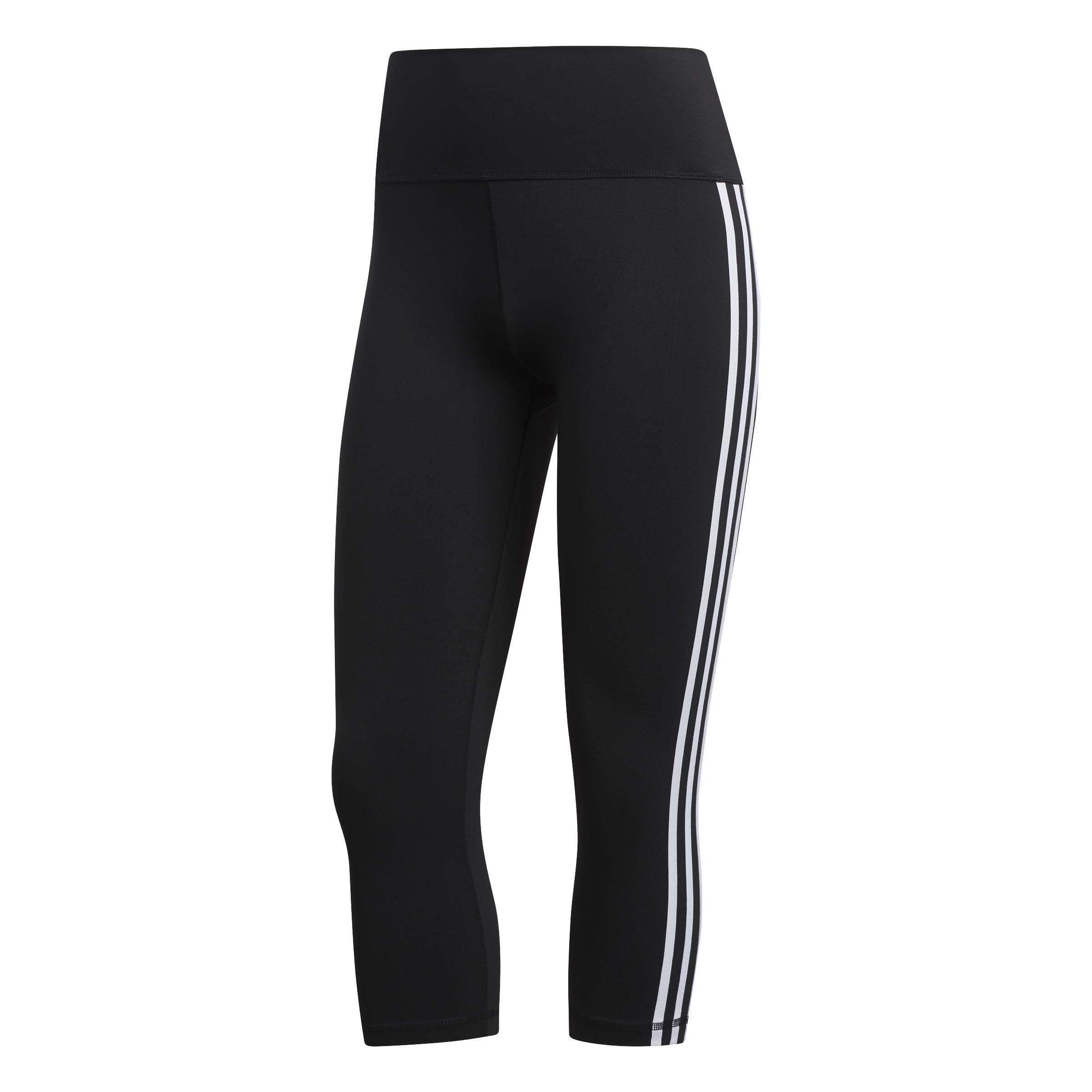 Women Believe This 2.0 3-Stripes 3/4 Leggings, Black, A901_ONE, large image number 0