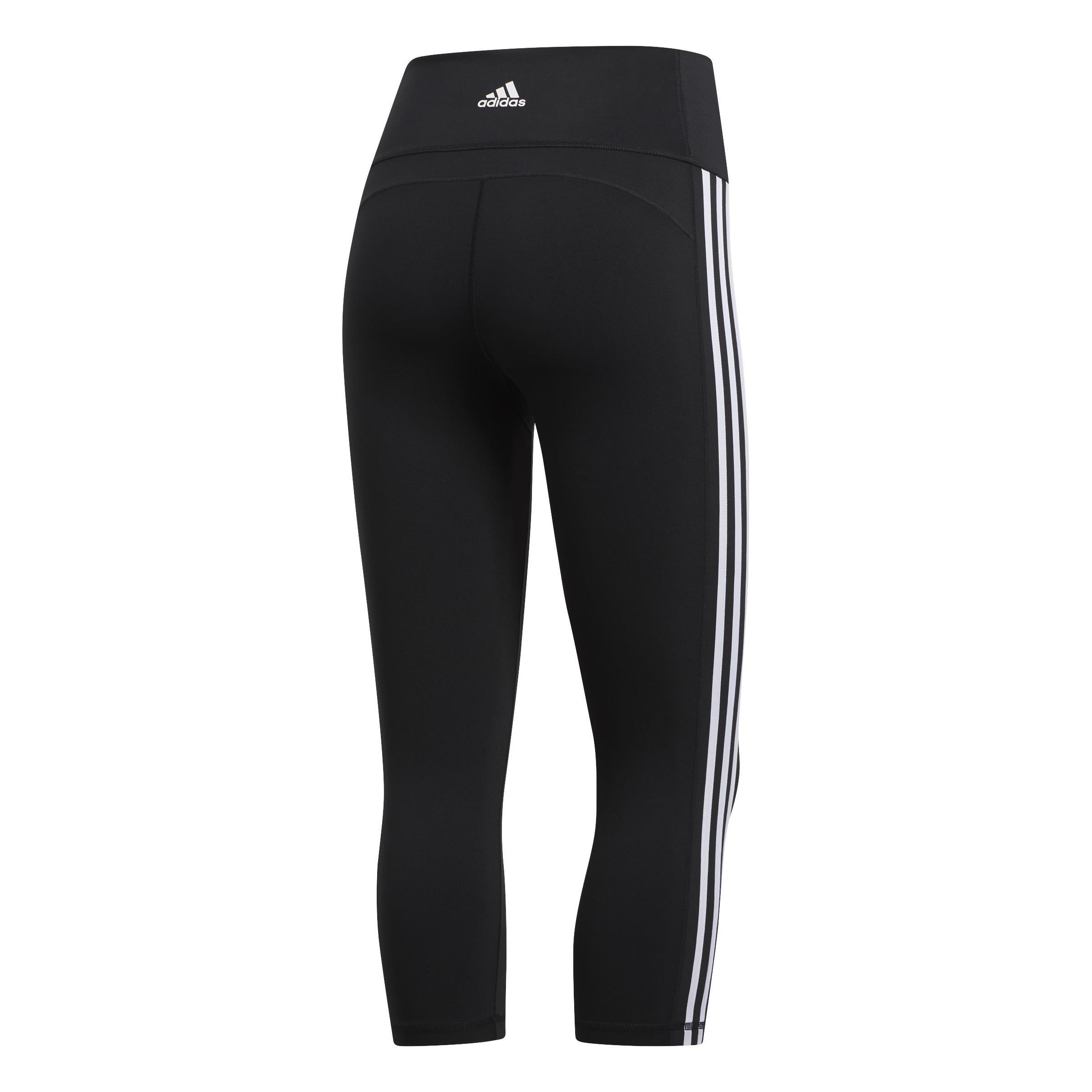 Believe This 2.0 3-Stripes 3/4 Leggings, Black, , large image number 1