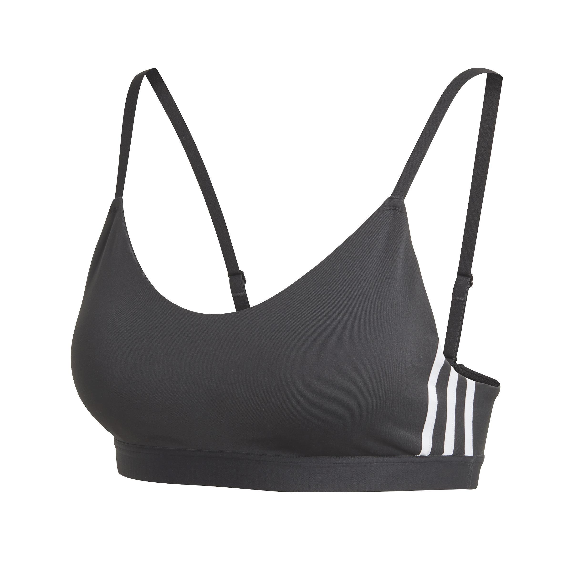 Women All Me 3-Stripes Sports Bra, Black, A901_ONE, large image number 0