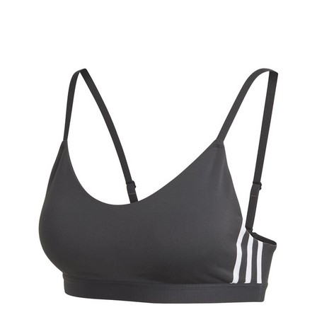 Women All Me 3-Stripes Sports Bra, Black, A901_ONE, large image number 2