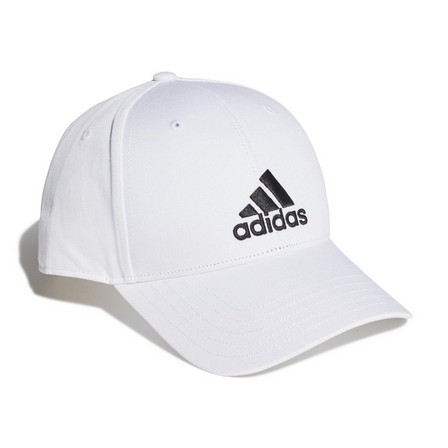 Unisex Cotton Baseball Cap, White, A901_ONE, large image number 1