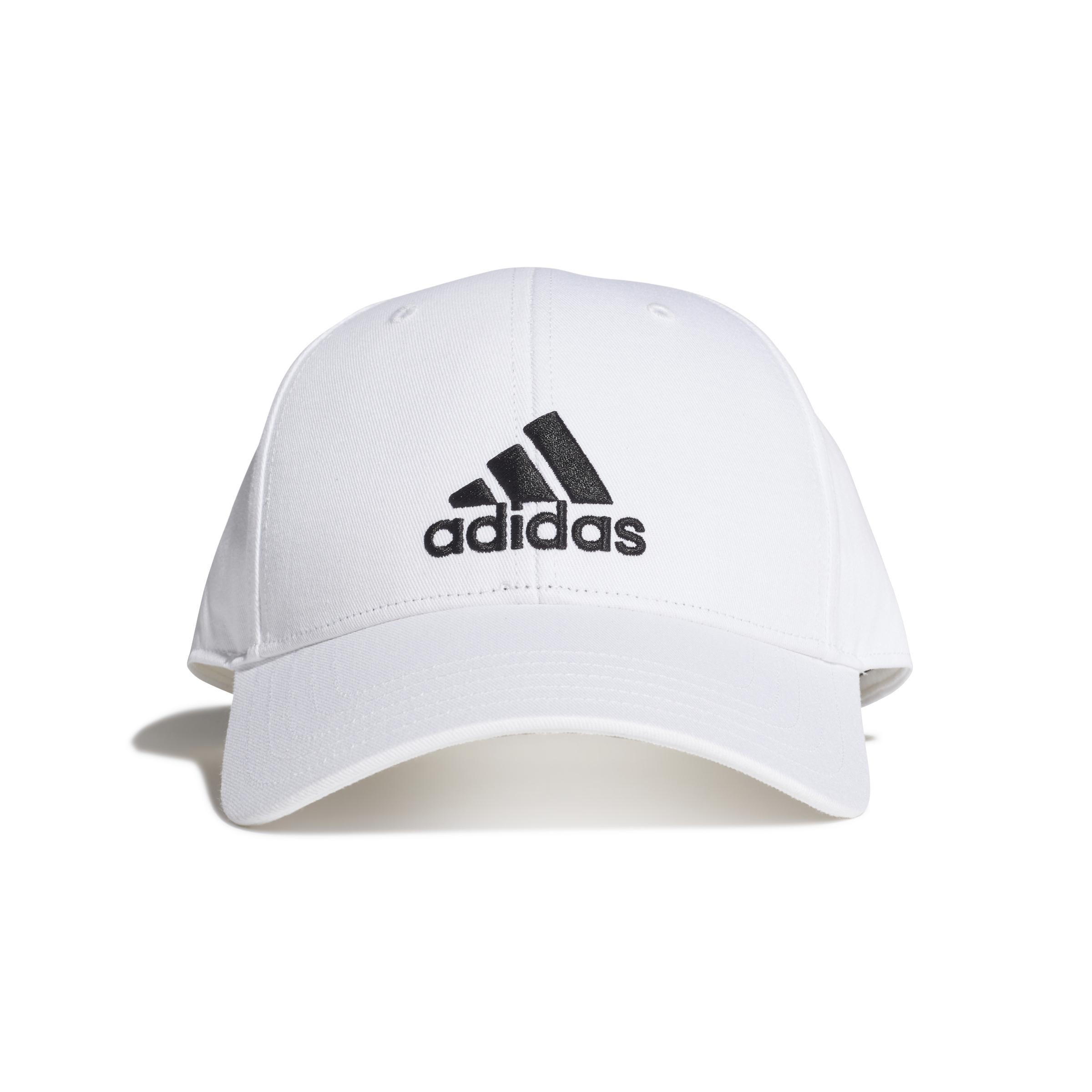 Unisex Cotton Baseball Cap, White, A901_ONE, medium