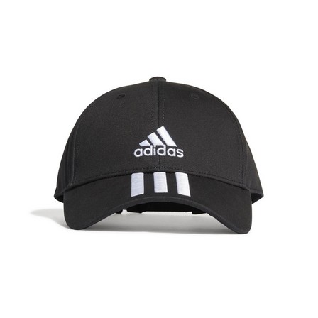 Unisex Baseball 3-Stripes Twill Cap, Black, A901_ONE, large image number 0