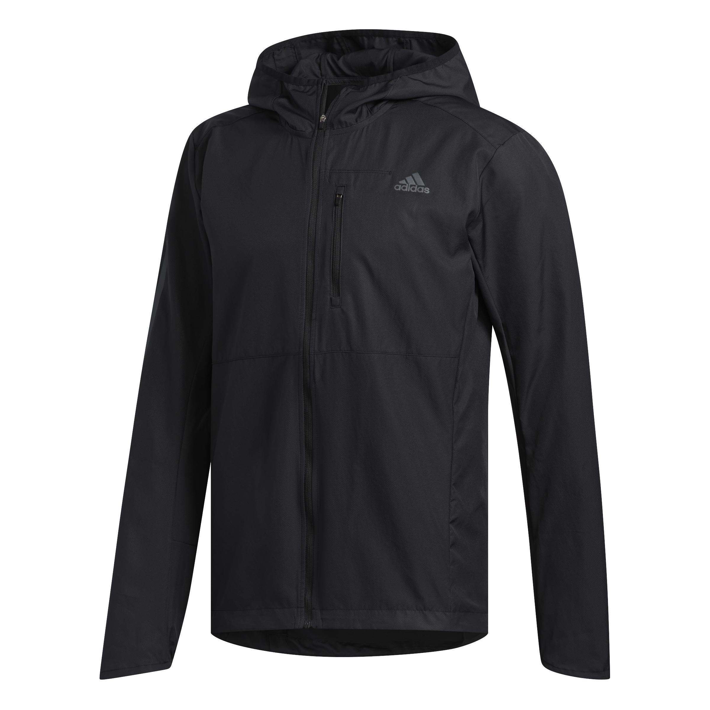 Men Own The Run Hooded Windbreaker, Black, A901_ONE, large image number 0