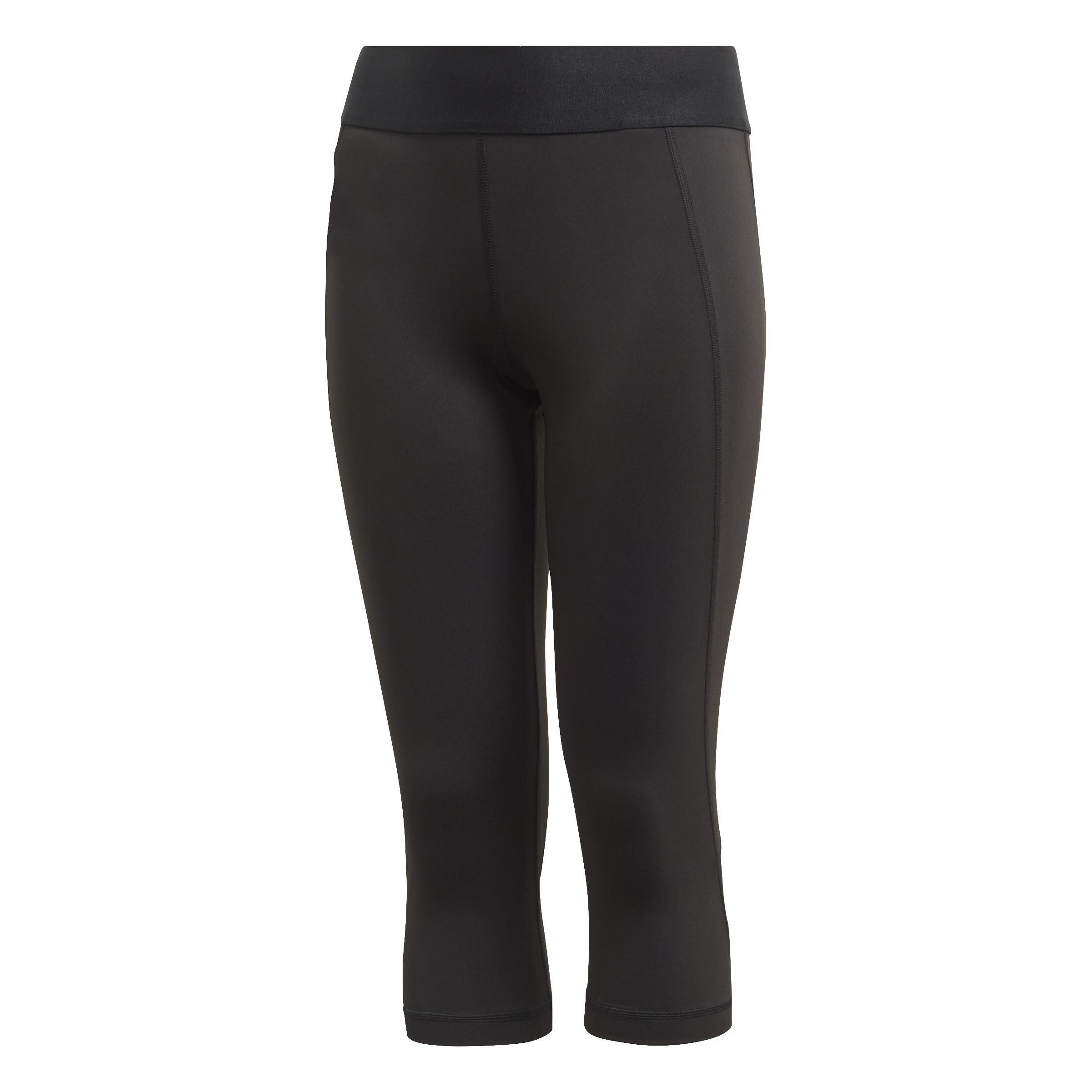 Kids Alphaskin 3/4 Leggings, Black, A901_ONE, large image number 0