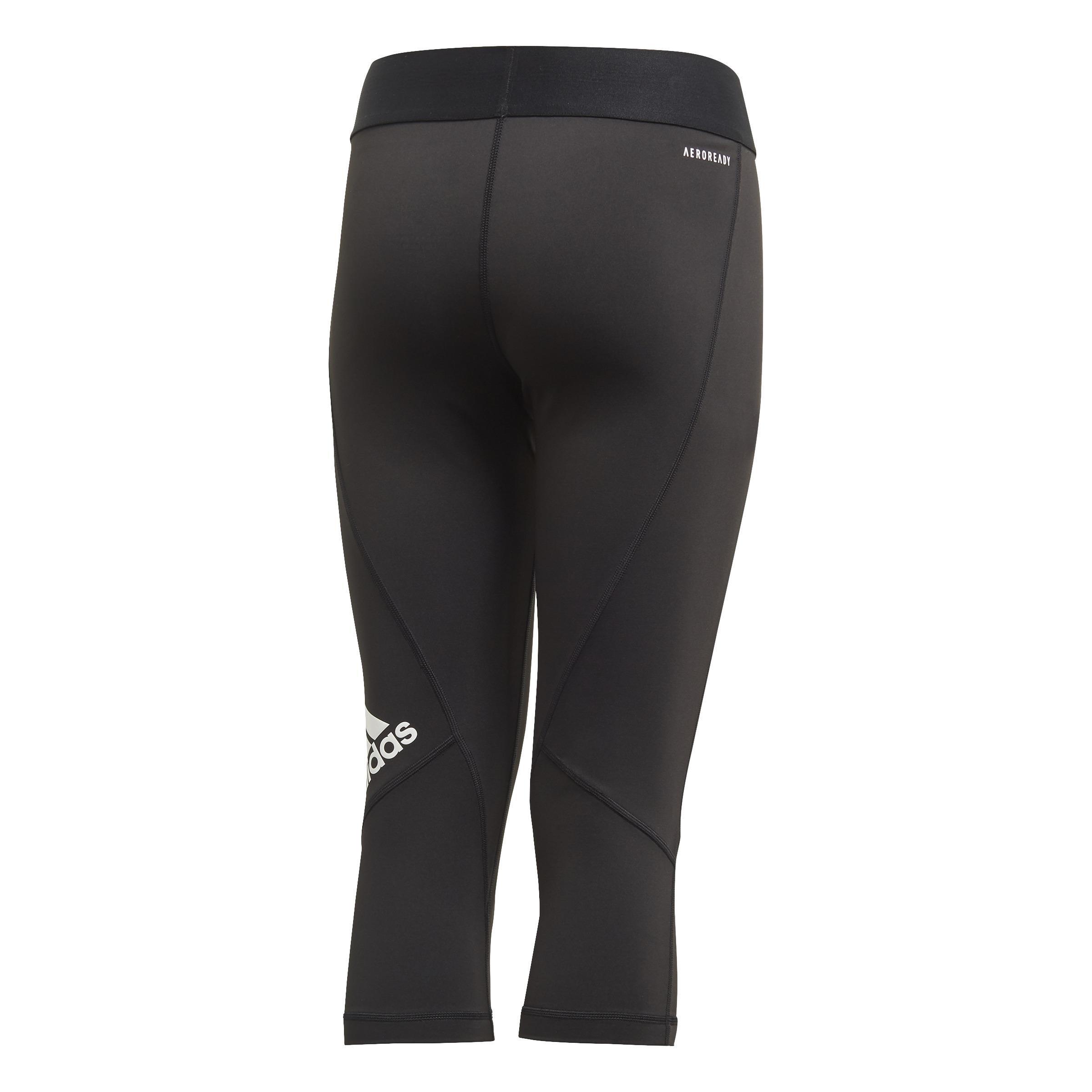 Kids Alphaskin 3/4 Leggings, Black, A901_ONE, large image number 1