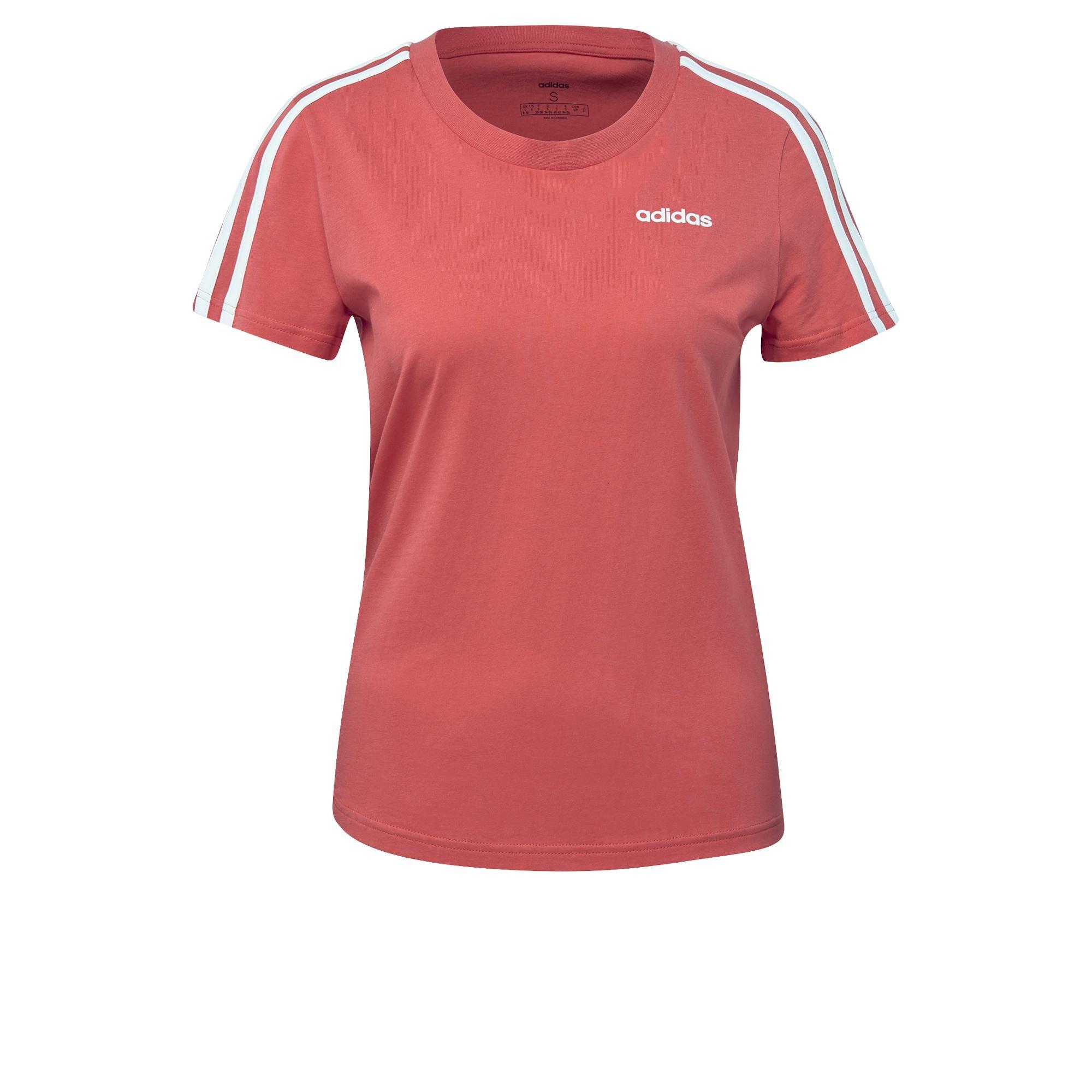 Essentials 3-Stripes T-Shirt, Pink, , large image number 0