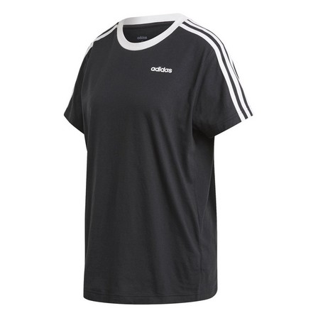 Women 3-Stripes Essentials Boyfriend T-Shirt, Black, A901_ONE, large image number 2
