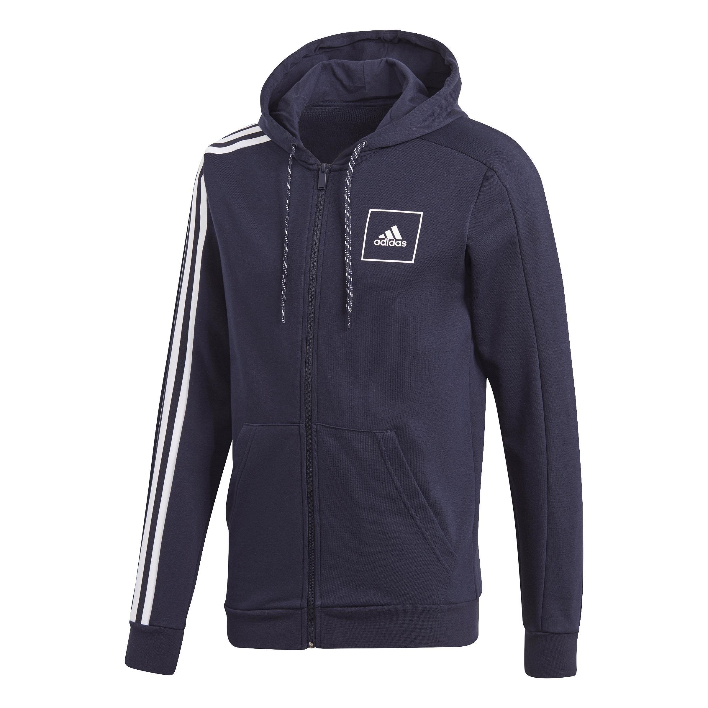 3-Stripes Tape Full-Zip Hoodie, Blue, A901_ONE, large image number 2