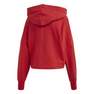 Women Cropped Large Logo Hoodie, Red, A901_ONE, thumbnail image number 1