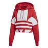 Women Cropped Large Logo Hoodie, Red, A901_ONE, thumbnail image number 2
