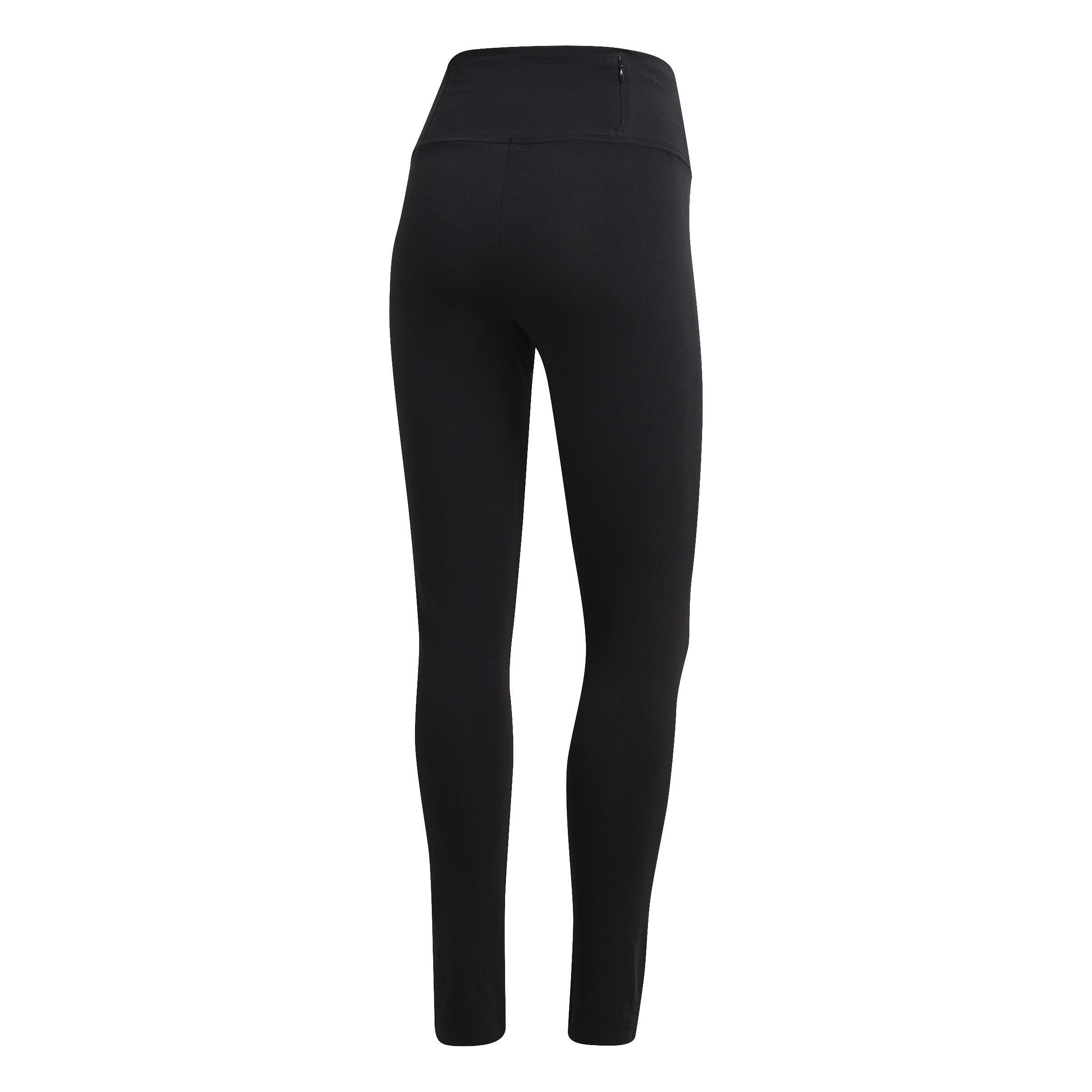Fabric Mix Engineered Cotton Leggings, Black, , large image number 1