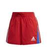 Women Colorblocked 3-Stripes Shorts, Red, A901_ONE, thumbnail image number 0
