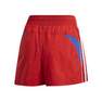 Women Colorblocked 3-Stripes Shorts, Red, A901_ONE, thumbnail image number 1
