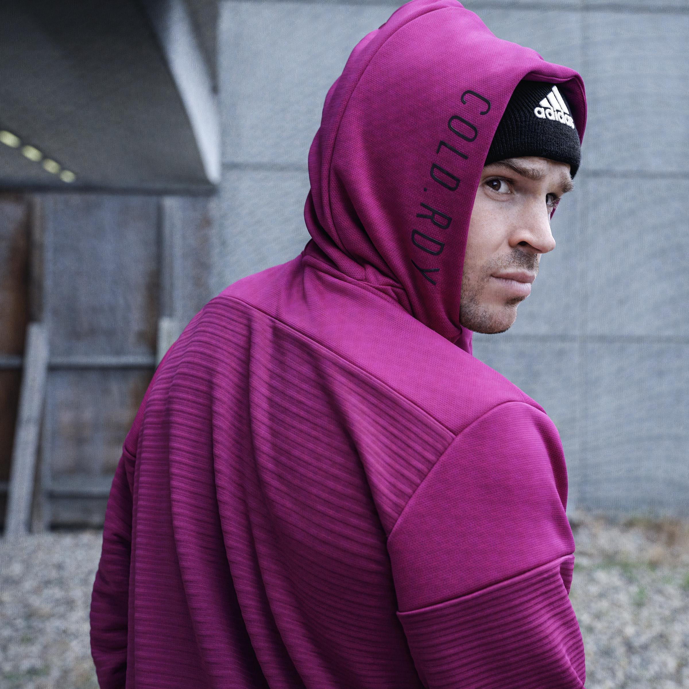 Men Adidas Z.N.E. Cold.Rdy Hoodie Sweatshirt, Pink, A901_ONE, large image number 5