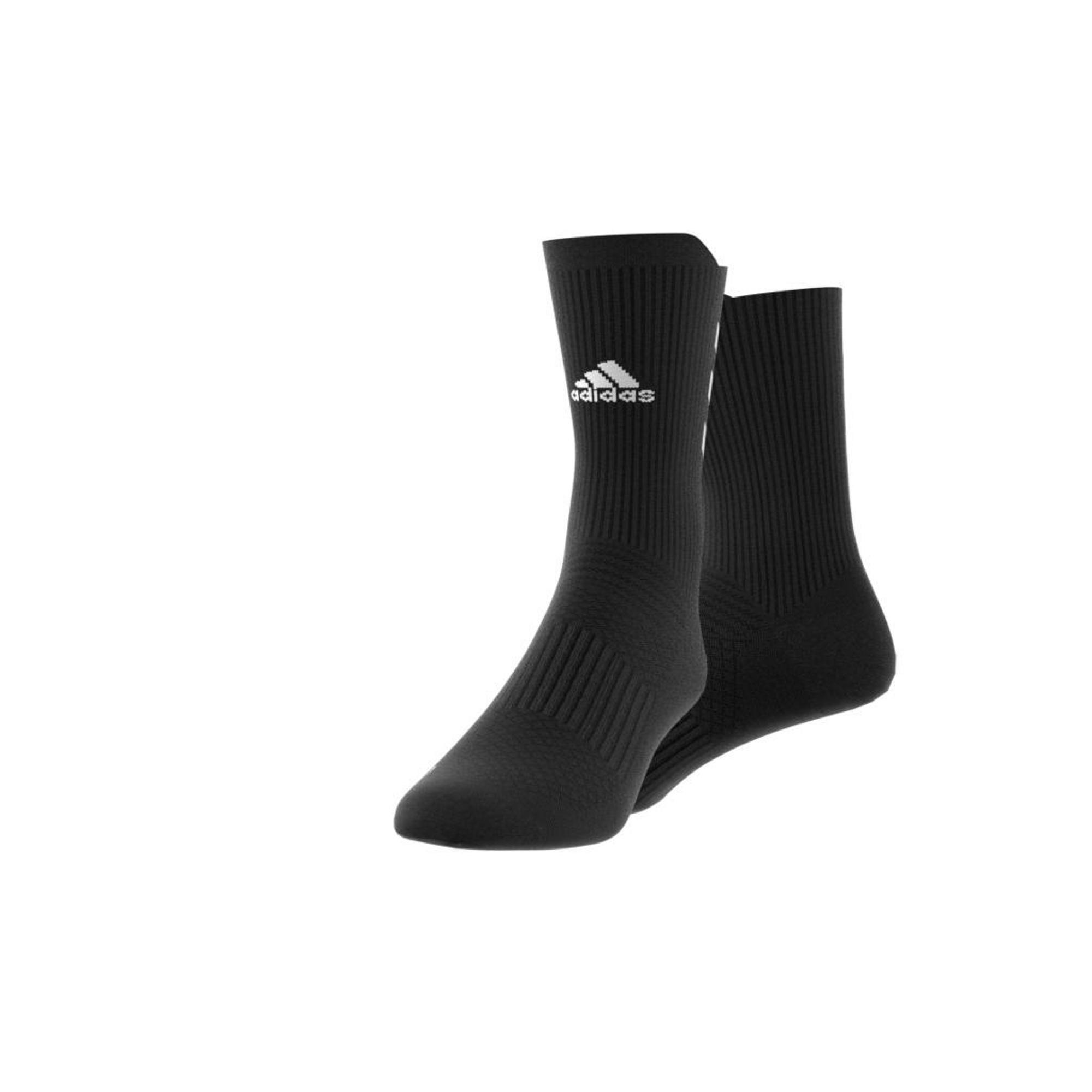 Unisex Techfit Crew Socks, Black, A901_ONE, large image number 1