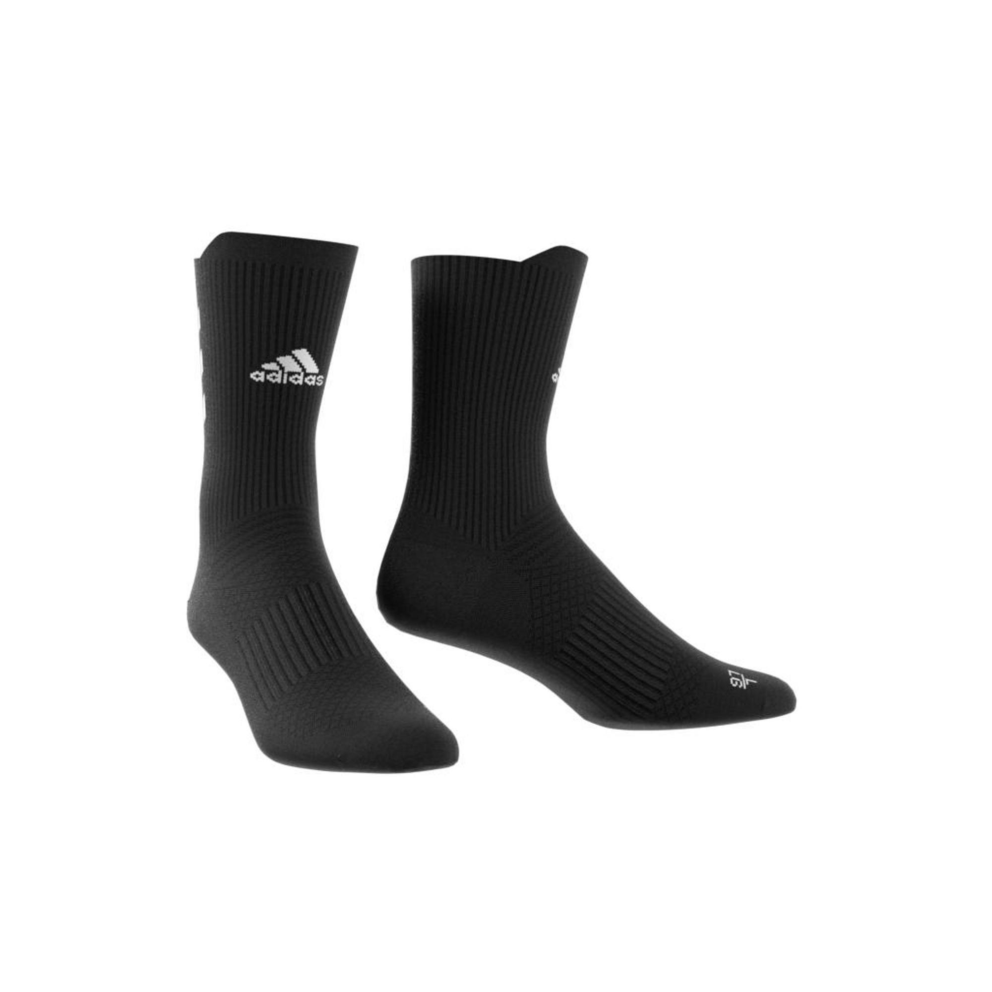 Unisex Techfit Crew Socks, Black, A901_ONE, large image number 2