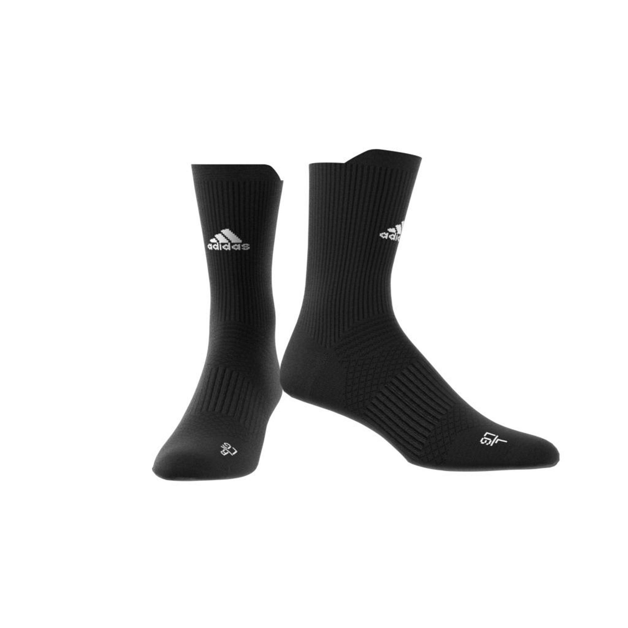 Unisex Techfit Crew Socks, Black, A901_ONE, large image number 3