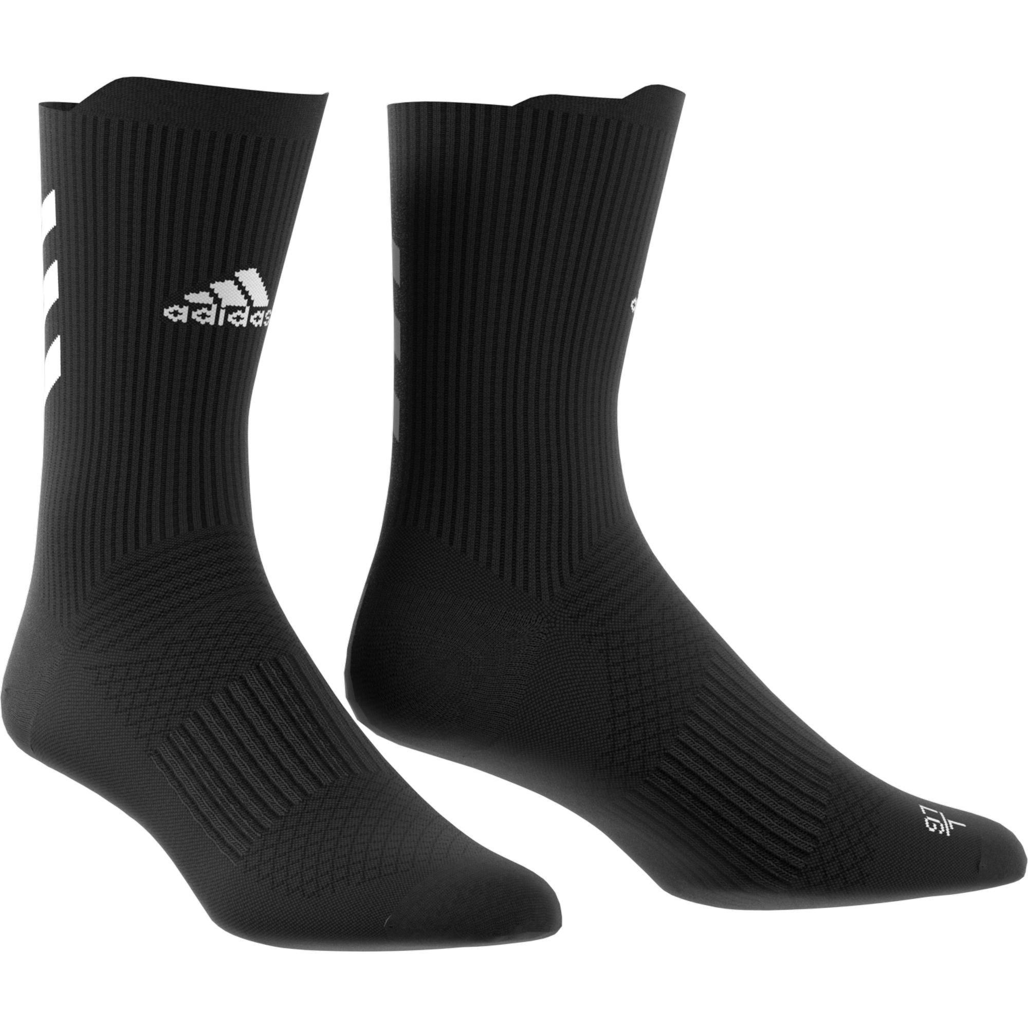 Unisex Techfit Crew Socks, Black, A901_ONE, large image number 4