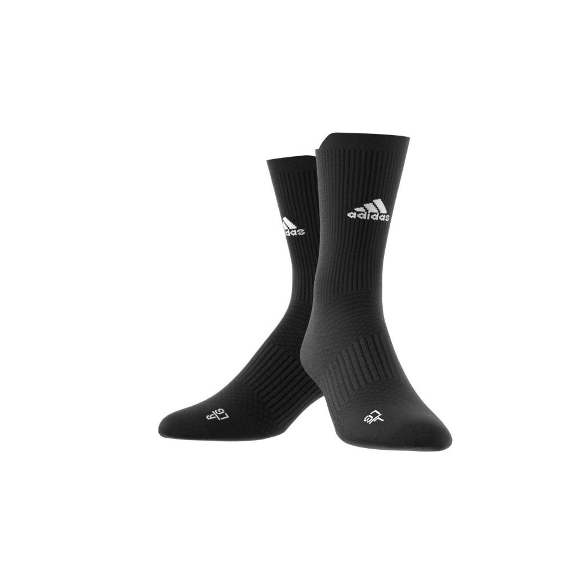 Unisex Techfit Crew Socks, Black, A901_ONE, large image number 5