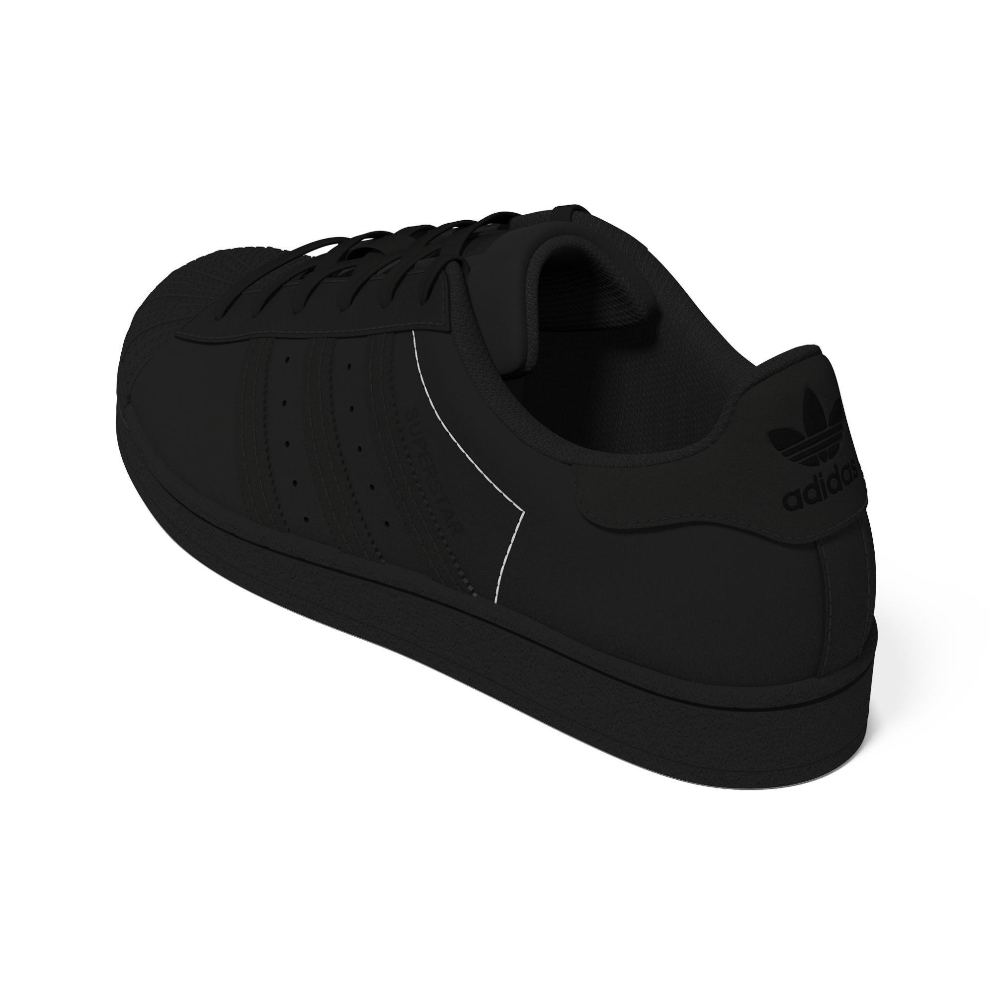 Unisex Kids Superstar Shoes, Black, A901_ONE, large image number 4