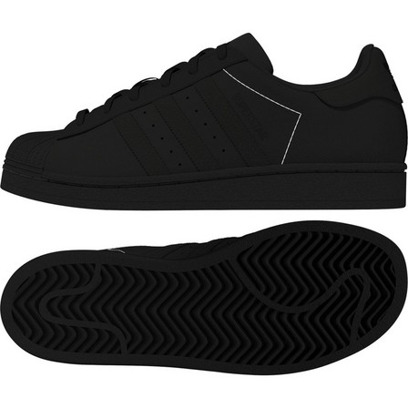 Kids Unisex Superstar Shoes, Black, A901_ONE, large image number 17