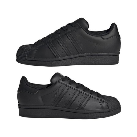 Kids Unisex Superstar Shoes, Black, A901_ONE, large image number 24