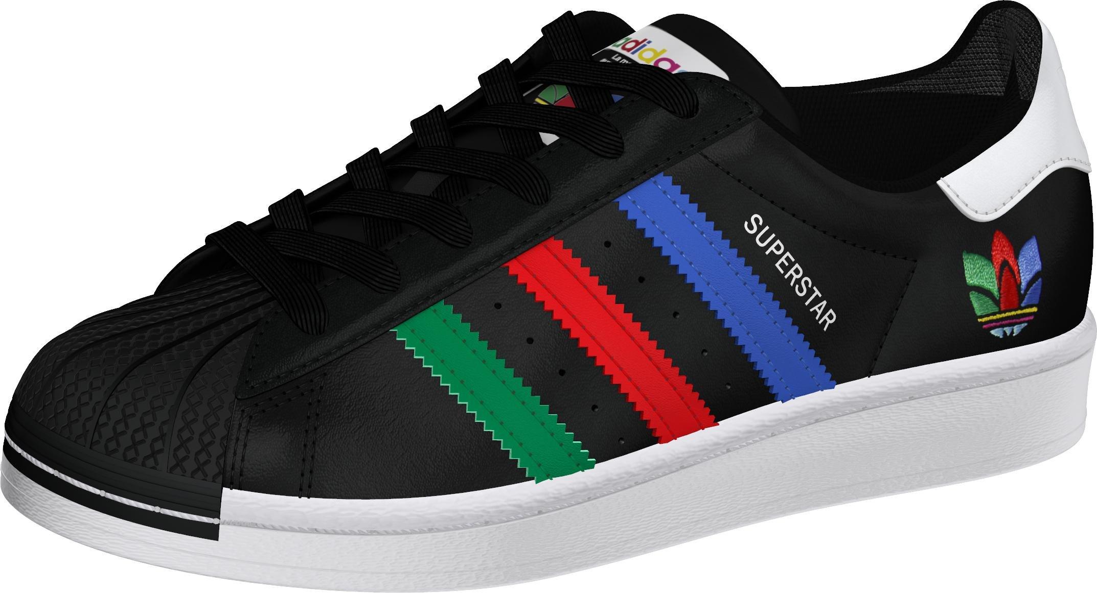 Unisex Kids Superstar Shoes, Black, A901_ONE, large image number 10