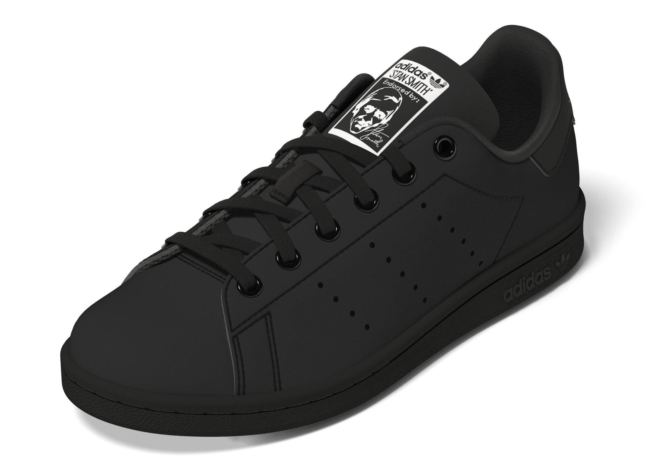 Unisex Kids Stan Smith Shoes, Black, A901_ONE, large image number 7