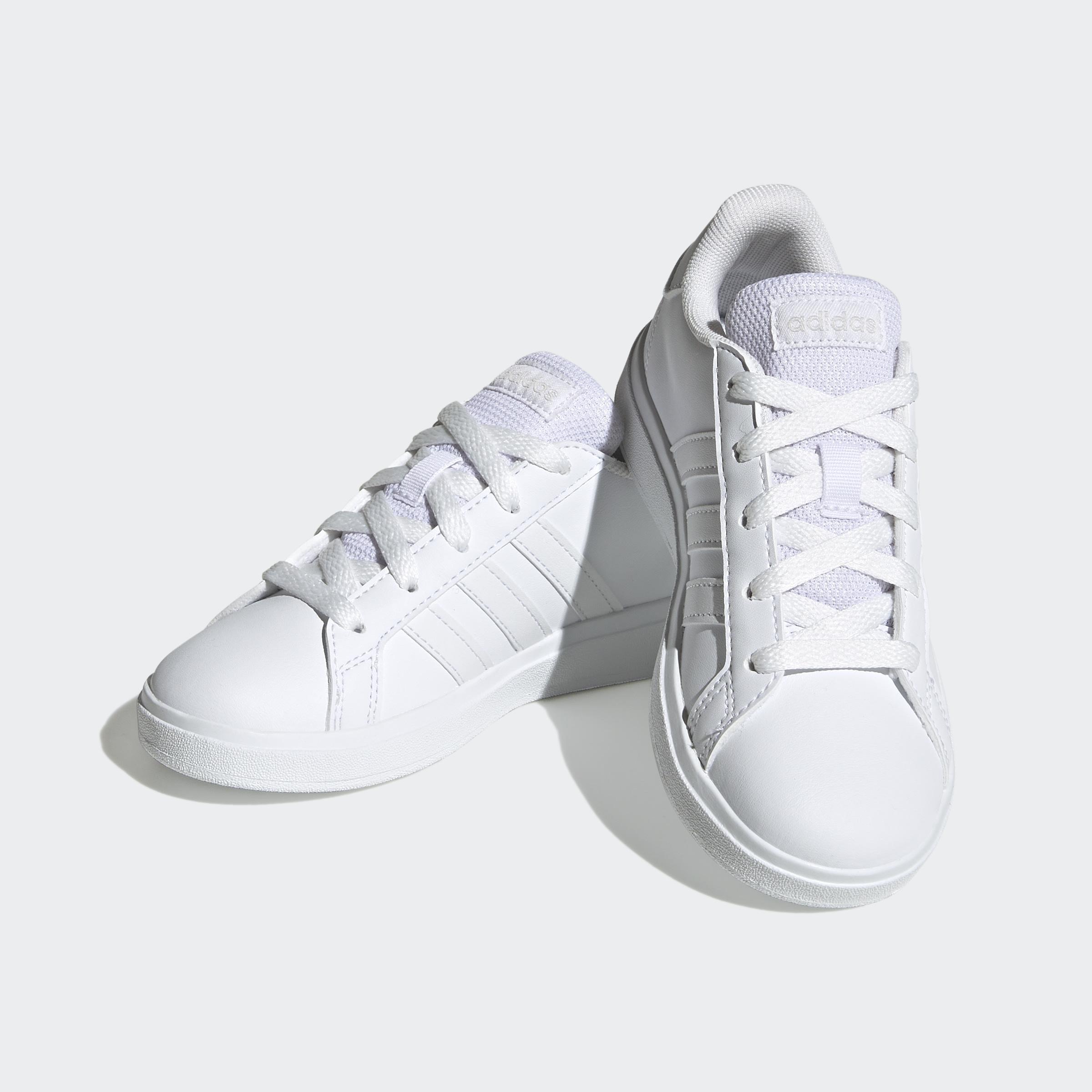 Kids Unisex Grand Court Lifestyle Tennis Lace-Up Shoes, White, A901_ONE, large image number 2