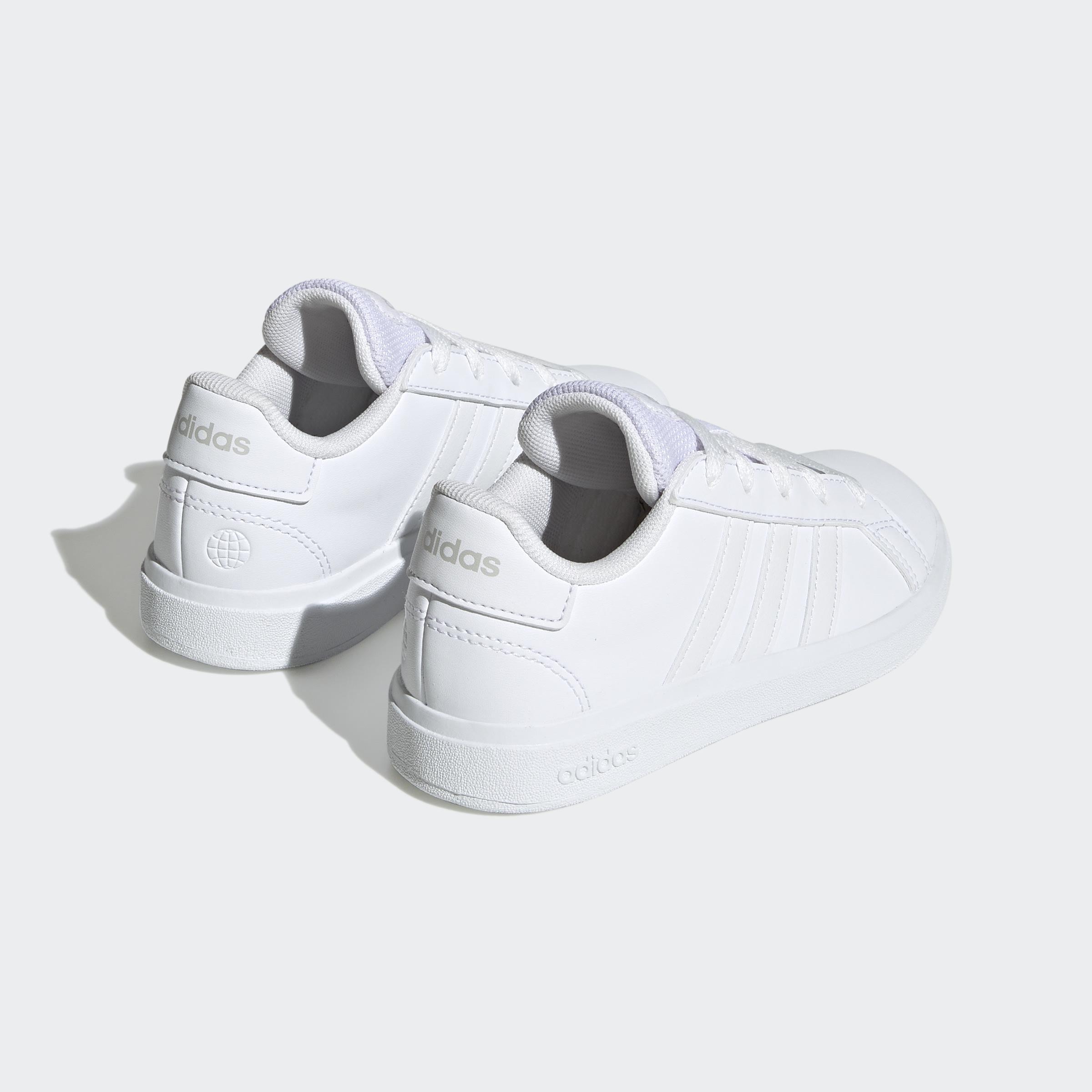 Kids Unisex Grand Court Lifestyle Tennis Lace-Up Shoes, White, A901_ONE, large image number 3