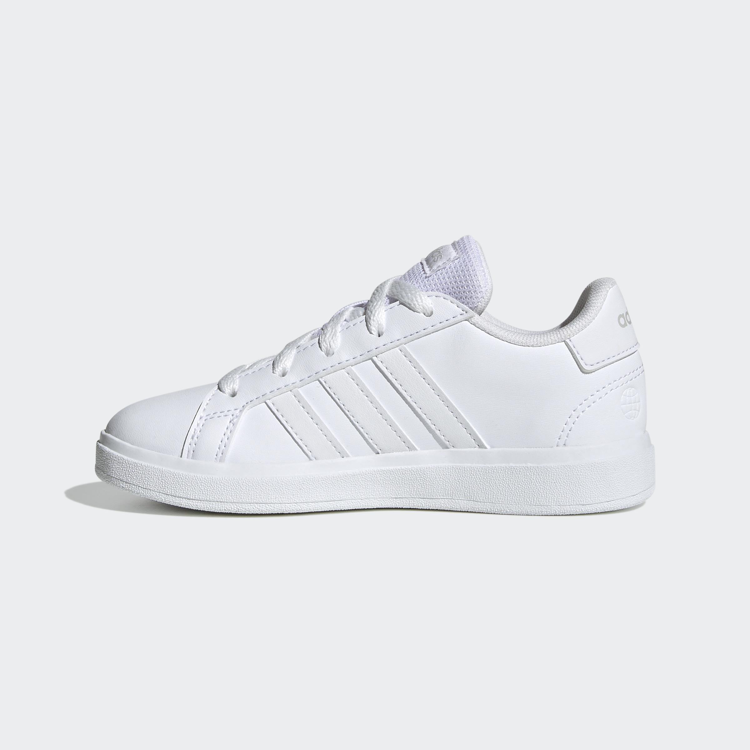 Kids Unisex Grand Court Lifestyle Tennis Lace-Up Shoes, White, A901_ONE, large image number 6