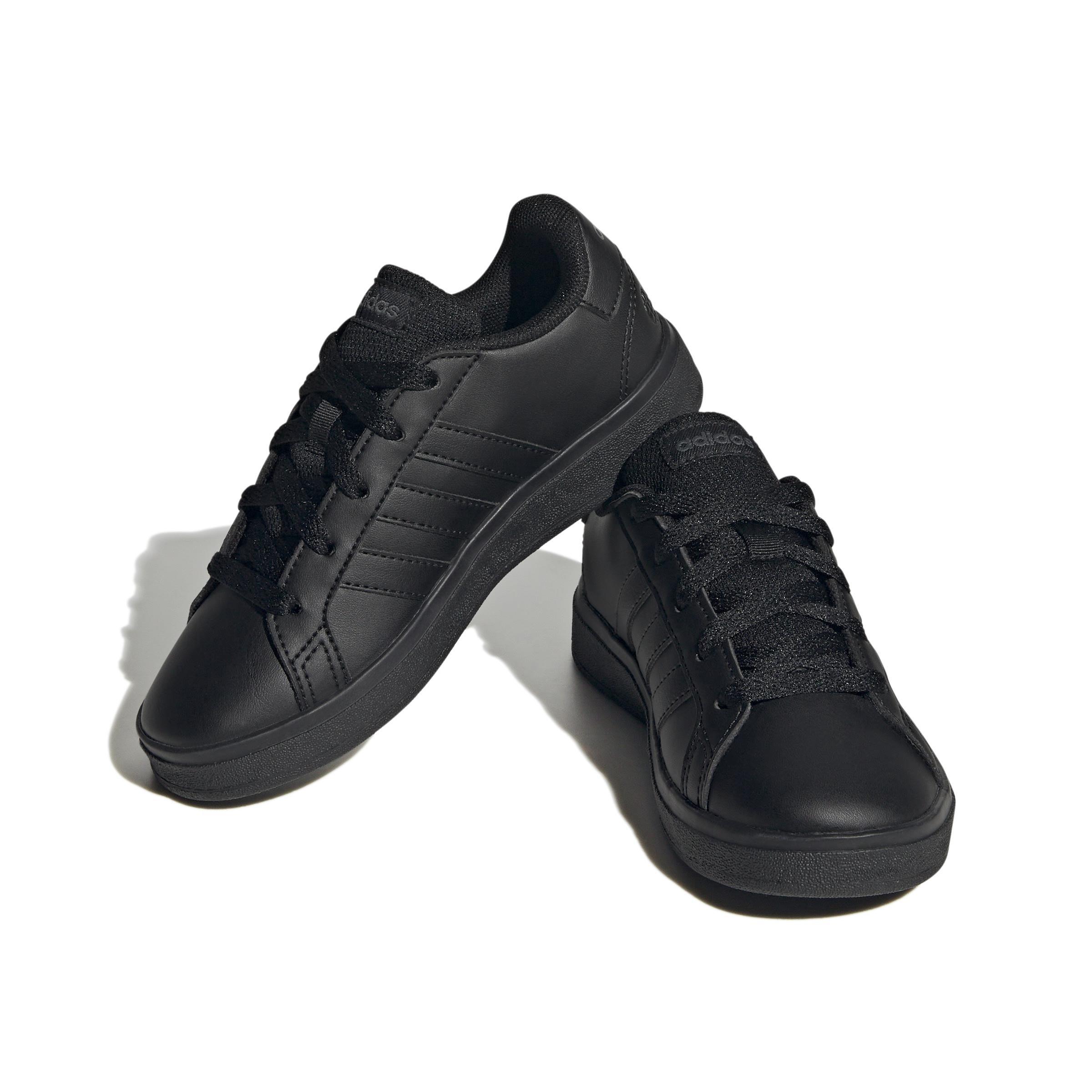 Unisex Kids Grand Court Lifestyle Tennis Lace-Up Shoes, Black, A901_ONE, large image number 2