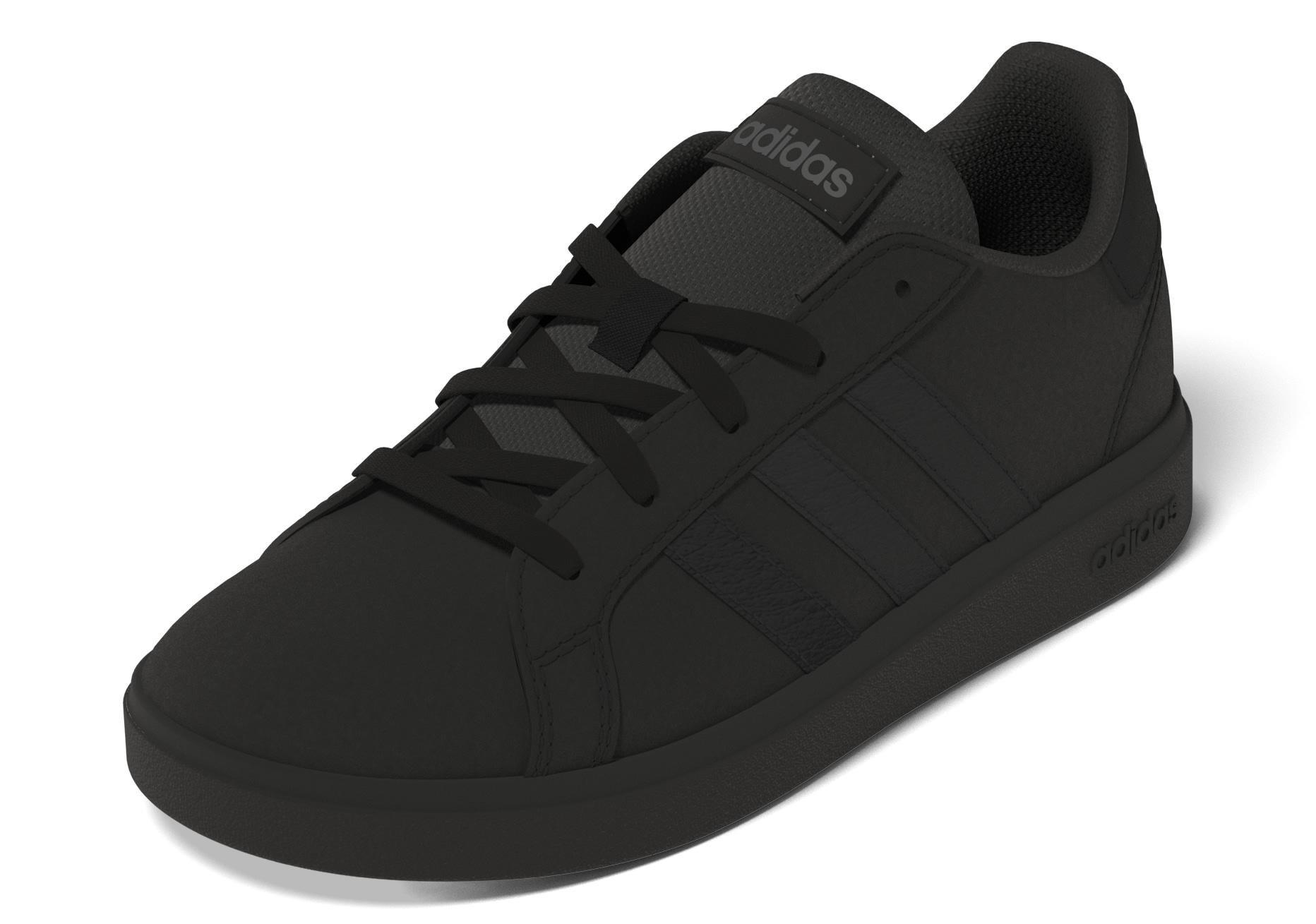 Unisex Kids Grand Court Lifestyle Tennis Lace-Up Shoes, Black, A901_ONE, large image number 6