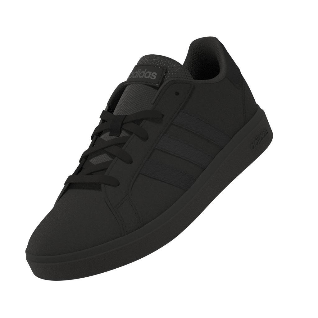 Unisex Kids Grand Court Lifestyle Tennis Lace-Up Shoes, Black, A901_ONE, large image number 8