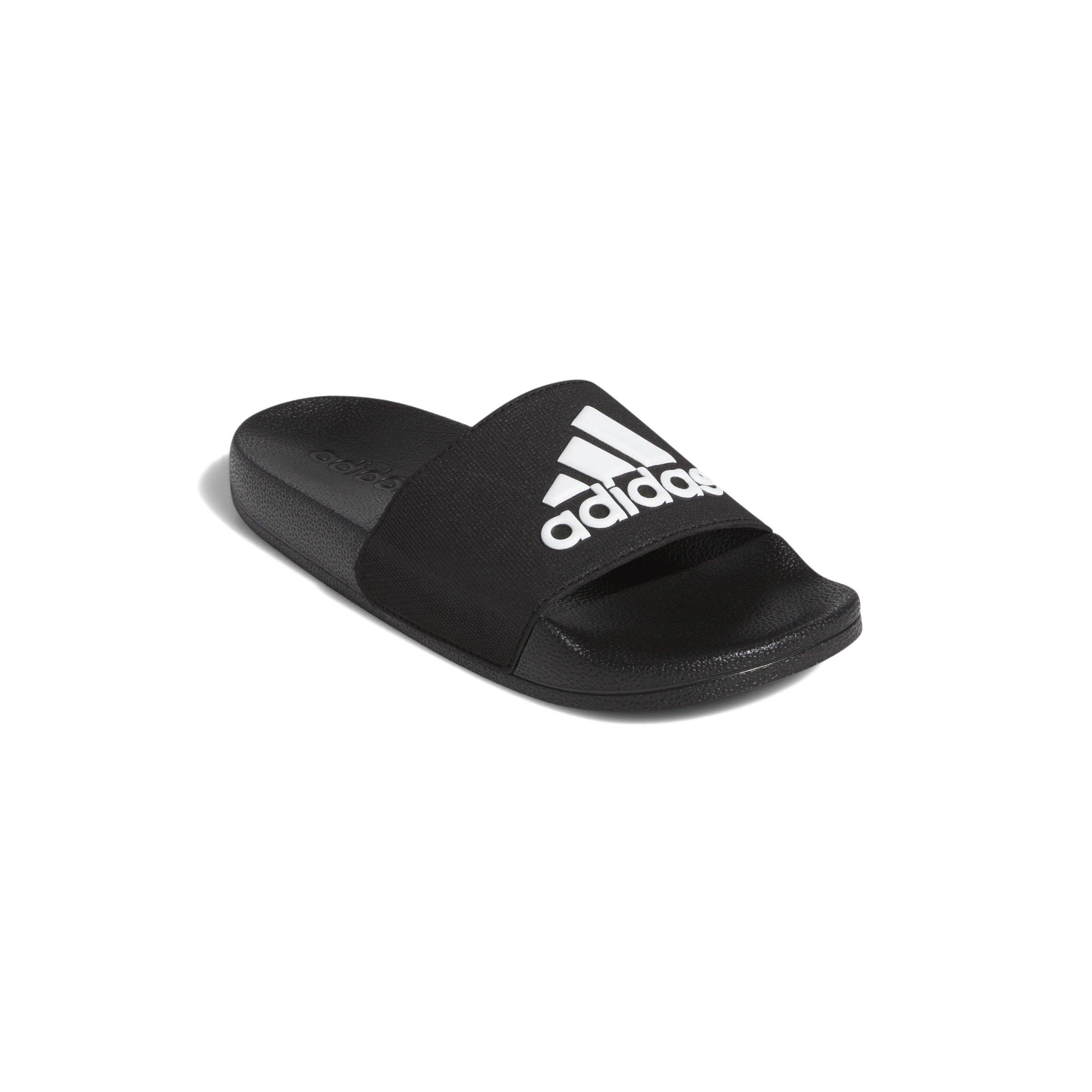Unisex Kids Adilette Shower Slides, Black, A901_ONE, medium