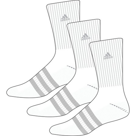 Unisex Cushioned Crew Socks, White, A901_ONE, large image number 1