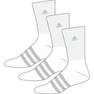 Unisex Cushioned Crew Socks, White, A901_ONE, thumbnail image number 1