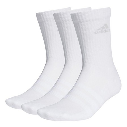Unisex Cushioned Crew Socks, White, A901_ONE, large image number 2
