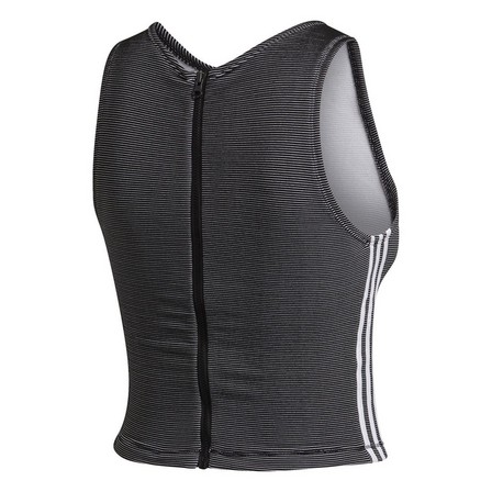 Women Zippable Ribbed Tank Top, Black, A901_ONE, large image number 1