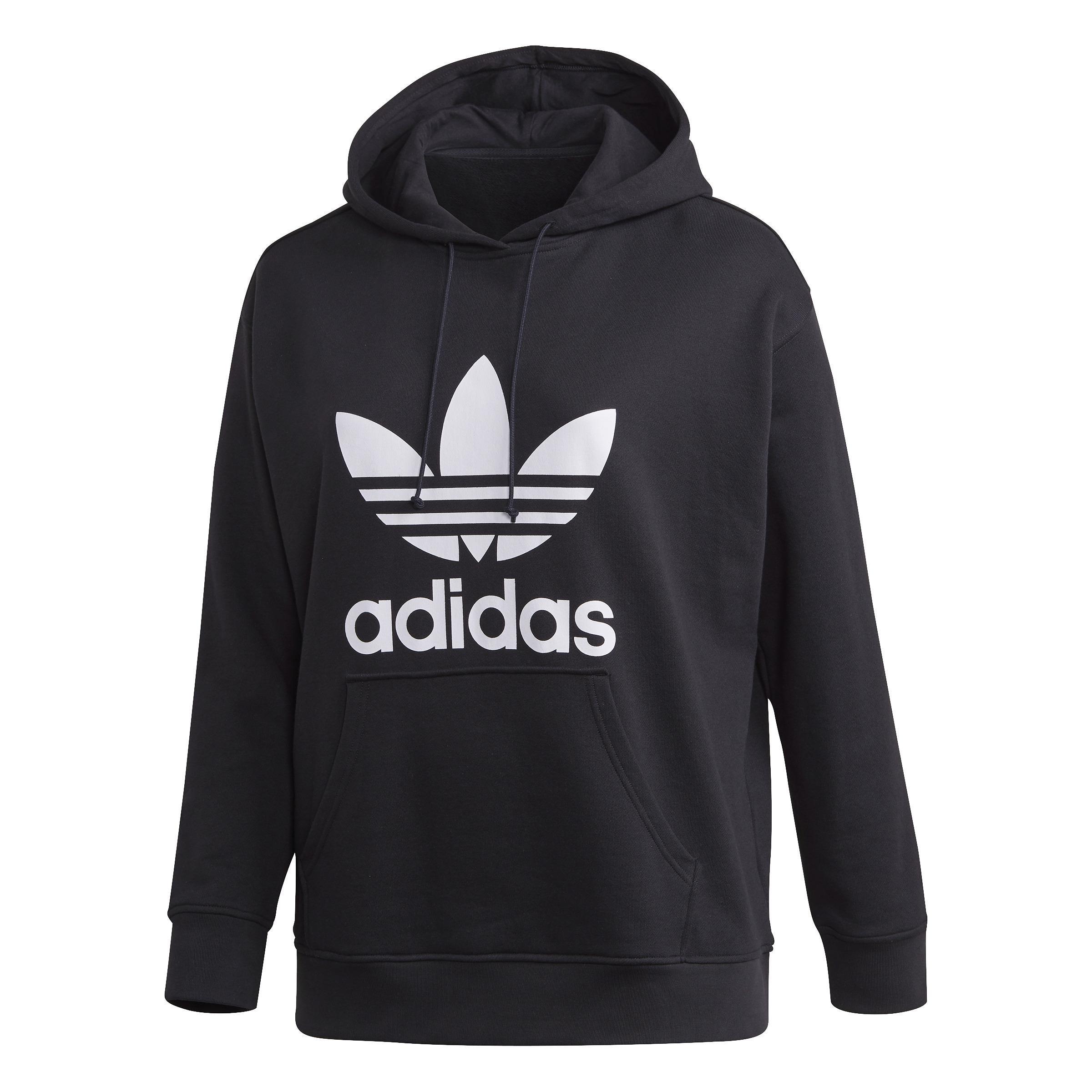 Trefoil Hoodie (Plus Size), Black, A901_ONE, large image number 0
