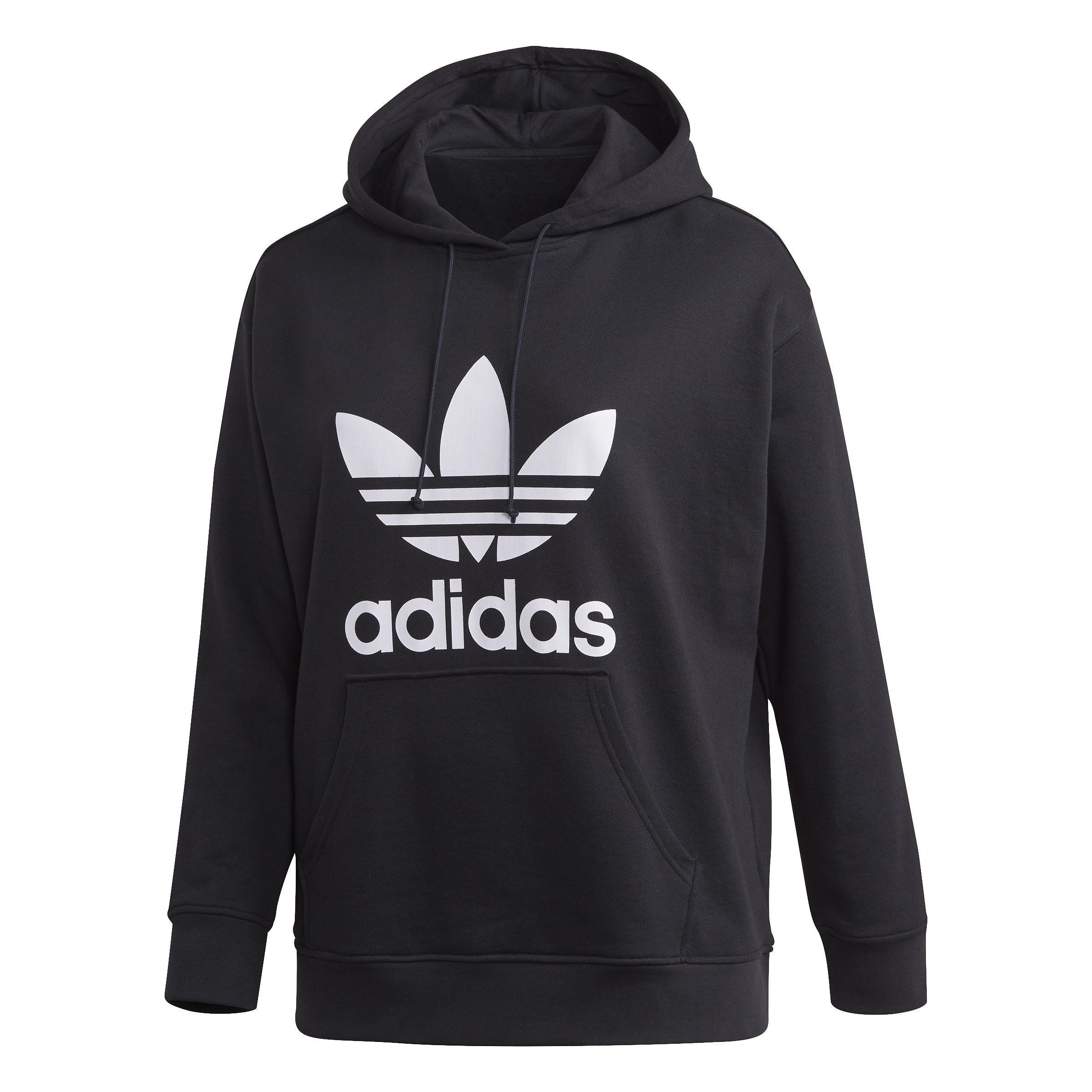 Trefoil Hoodie (Plus Size), Black, A901_ONE, large image number 1