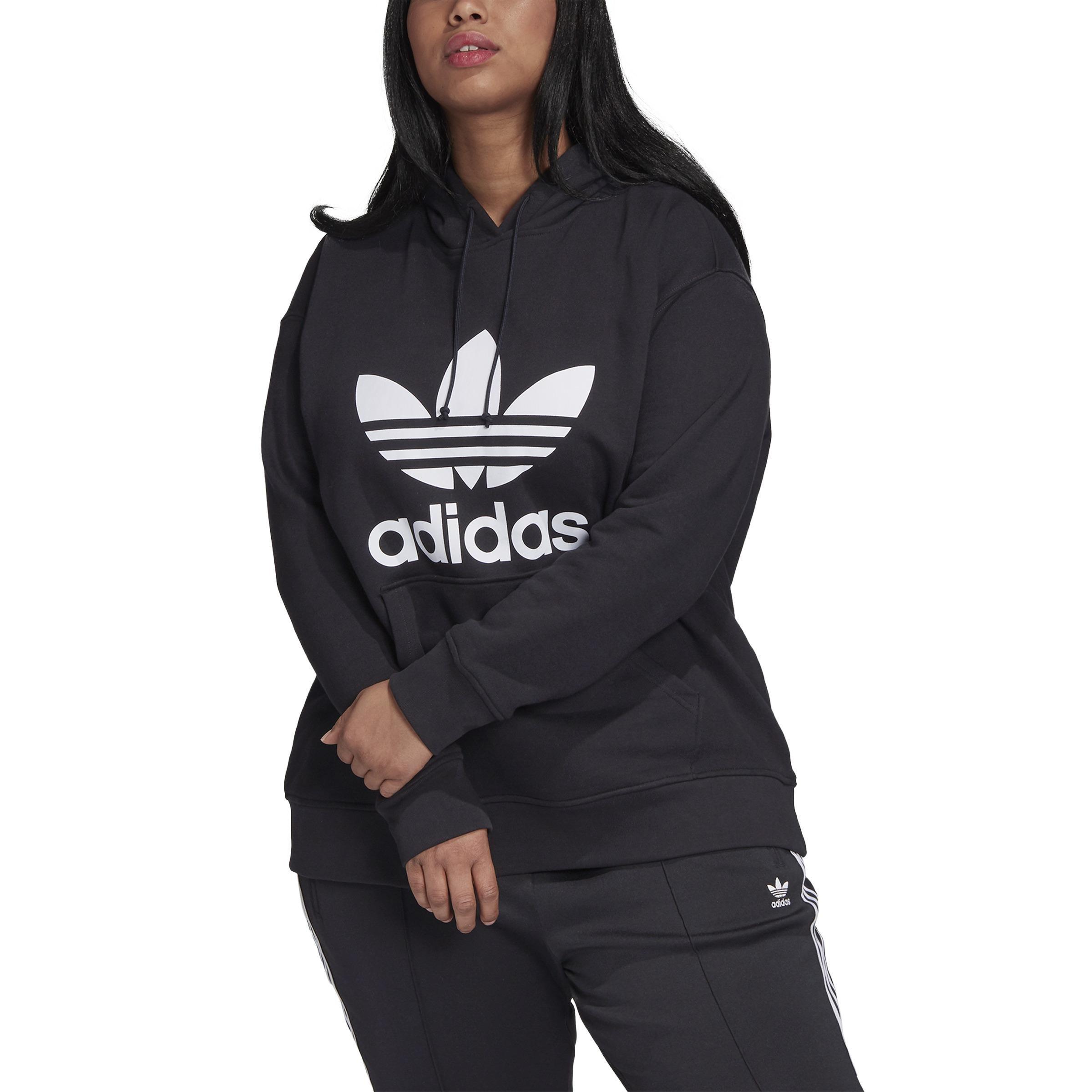 Trefoil Hoodie (Plus Size), Black, A901_ONE, large image number 2