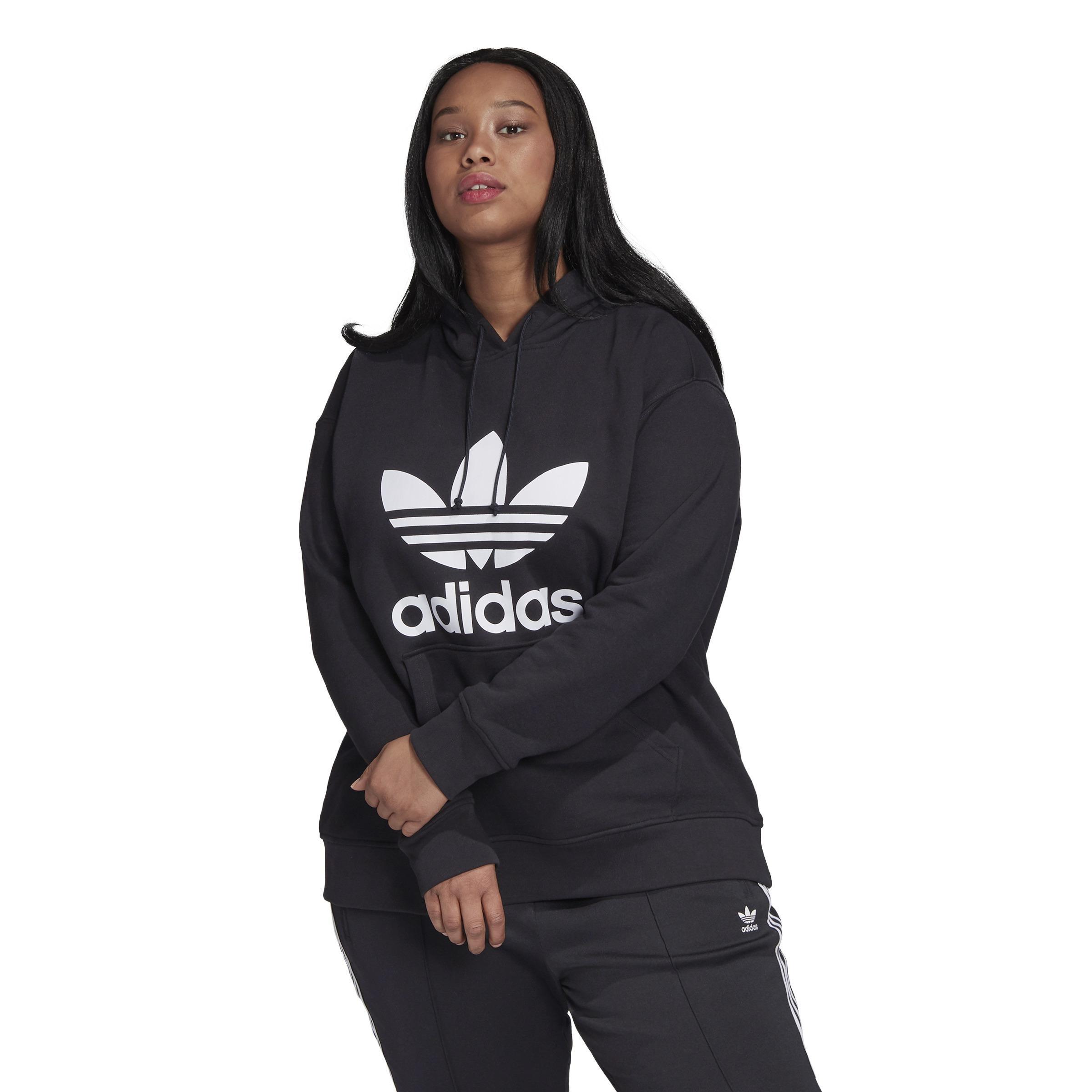 Trefoil Hoodie (Plus Size), Black, A901_ONE, large image number 10