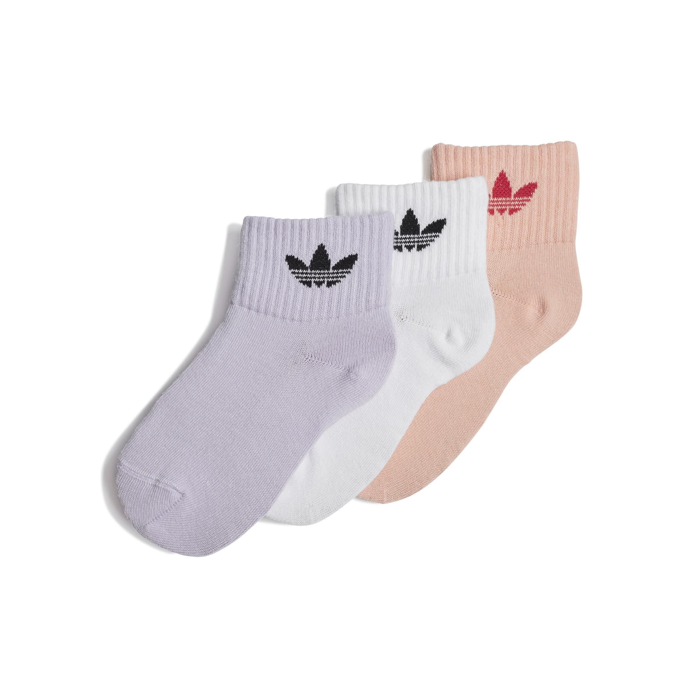 Unisex Mid-Ankle Socks 3 Pairs, White, A901_ONE, large image number 0