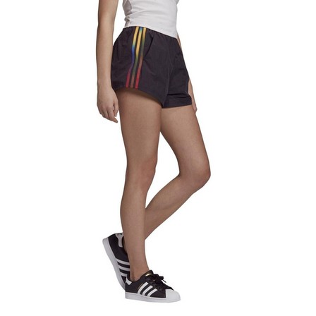Women Adicolor 3D Trefoil Shorts, Black, A901_ONE, large image number 1