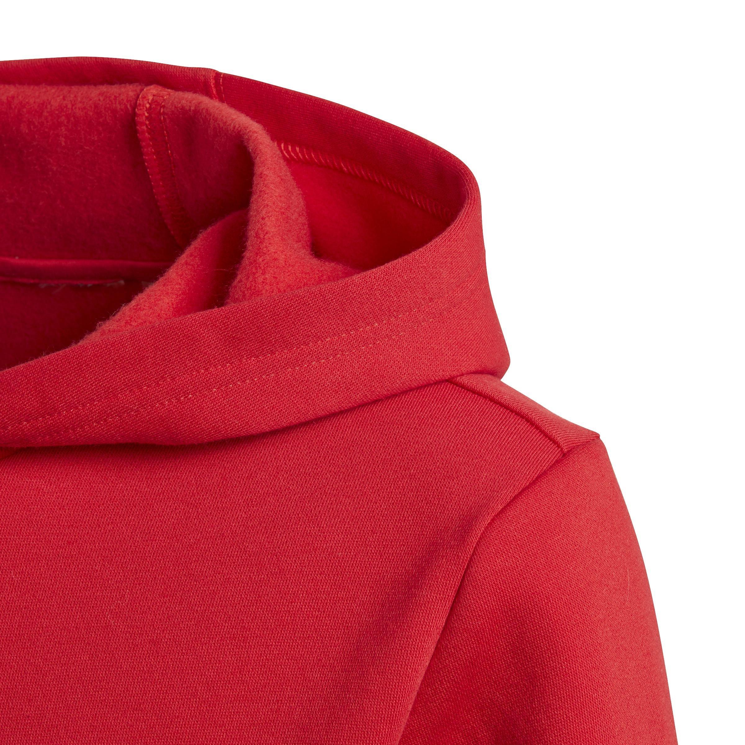 Kids Linear Colorblock Hooded Fleece Sweatshirt, Red, , large image number 4