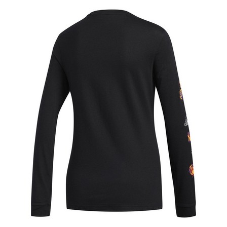 Women Floral Long Sleeve T-Shirt, Black, A901_ONE, large image number 1
