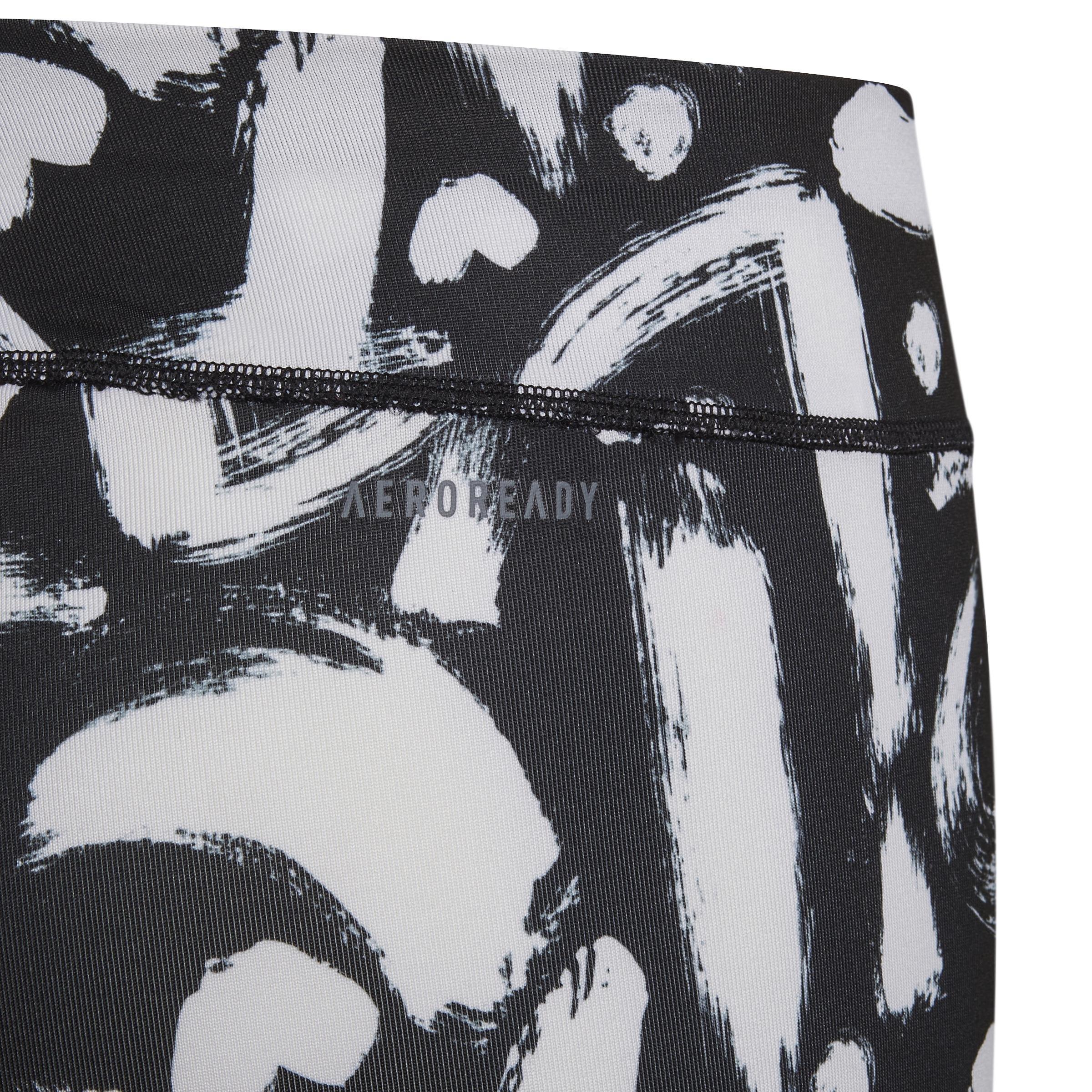 Kids Equip Aeroready Printed Leggings, Black, A901_ONE, large image number 5